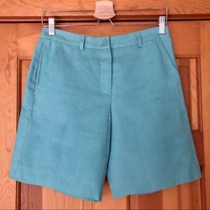 Armani Collezioni “Tiffany Blue” linen shorts